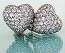 Schaaf Designs - Pave Diamond Platinum Heart Earrings